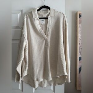 Aerie LumberJane Waffle Polo Sweatshirt